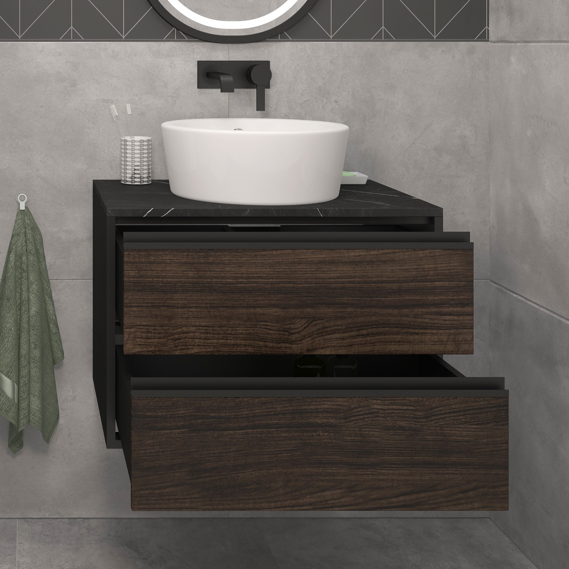 70 Подвесная тумба "Richard 70"(ум. А433 BM /А433 WGM) Pur-клей