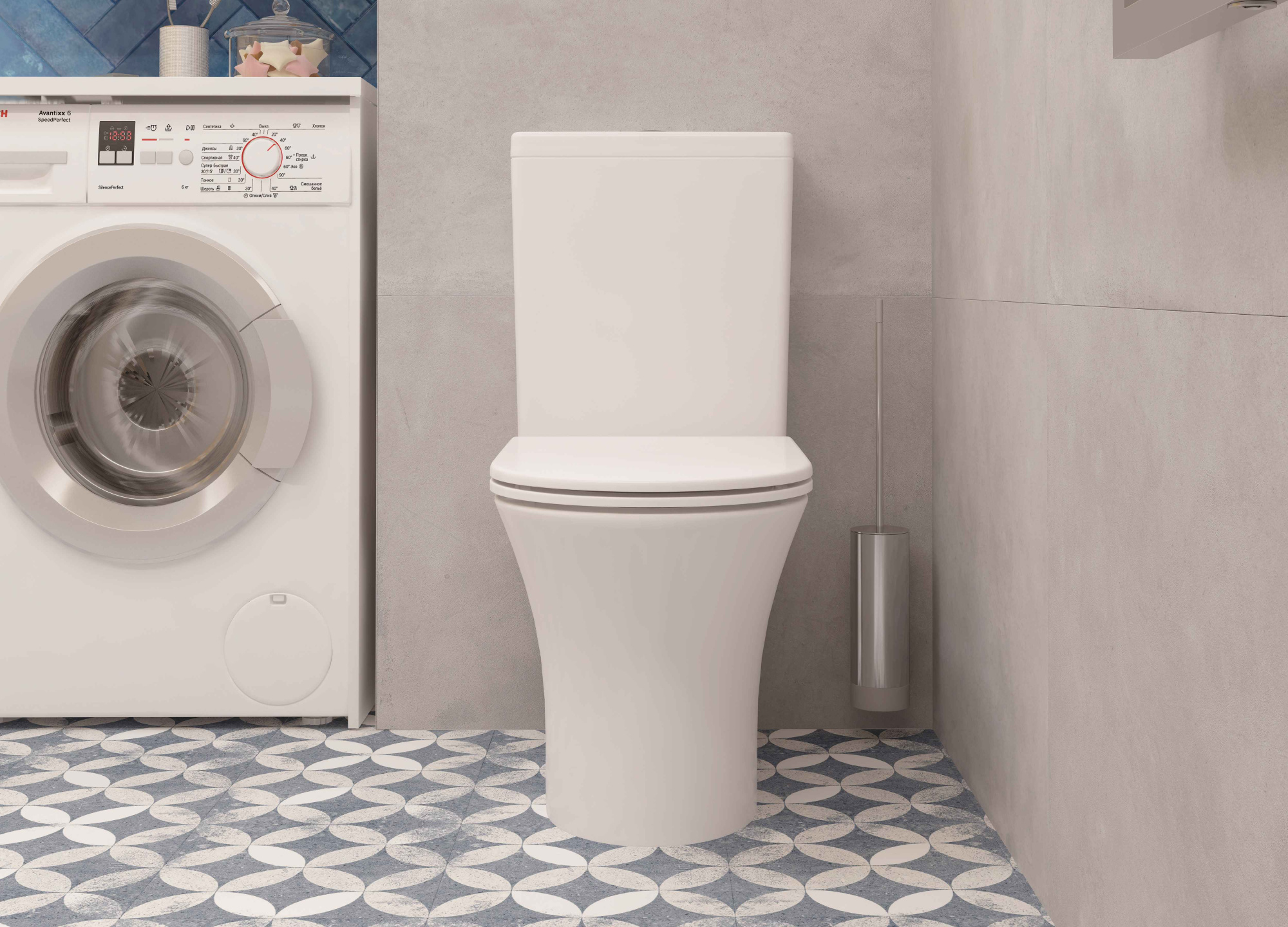 A2801 Унитаз-компакт, безободковый, сиденье тонкое ДП, крепления, арматура, гориз. выпуск