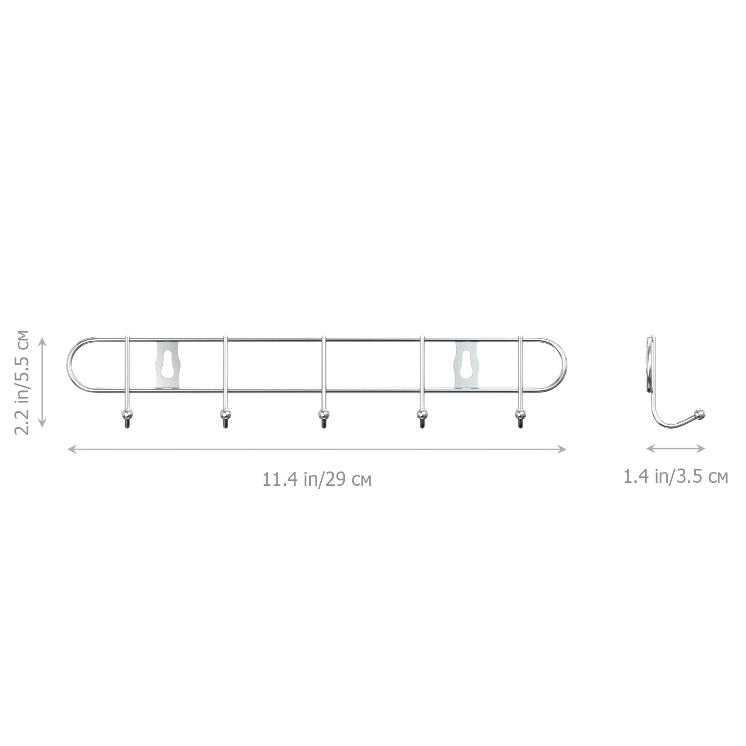 Вешалка настенная с 5 крючками