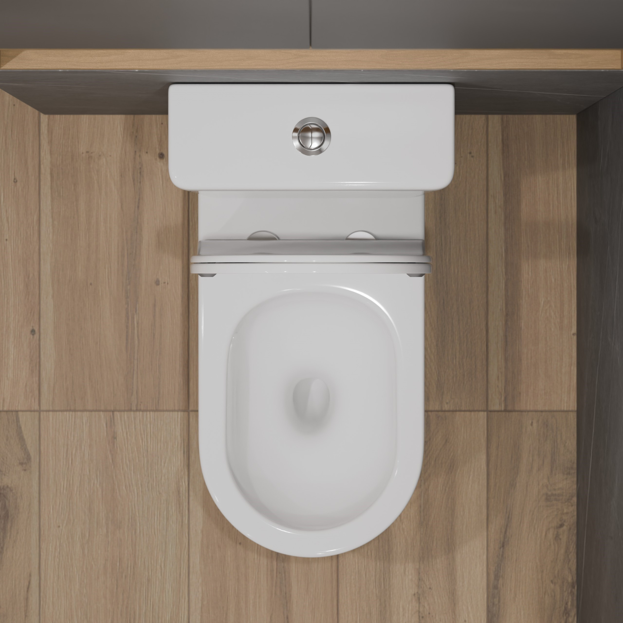 T2334 Унитаз-компакт, безободковый круговой смыв, сиденье тонкое ДП, крепления, арматура, горизонтальный выпуск