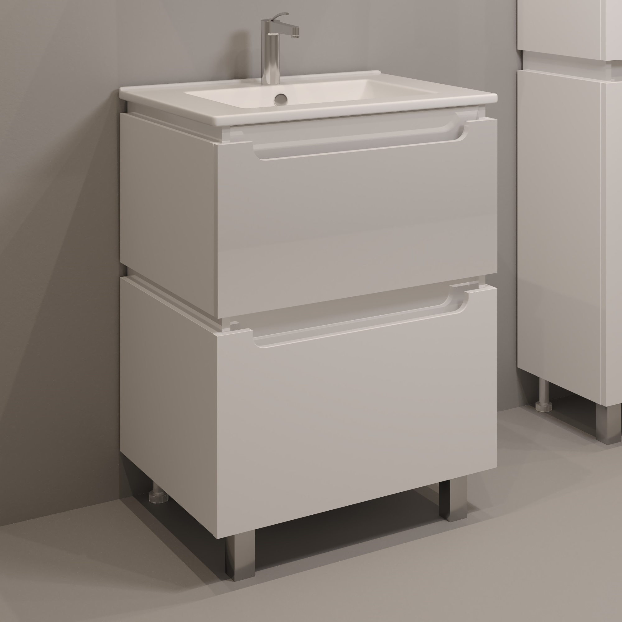 60 Тумба "Vesta 60" №3 (ум. Como 60) белый глянец Pur-клей