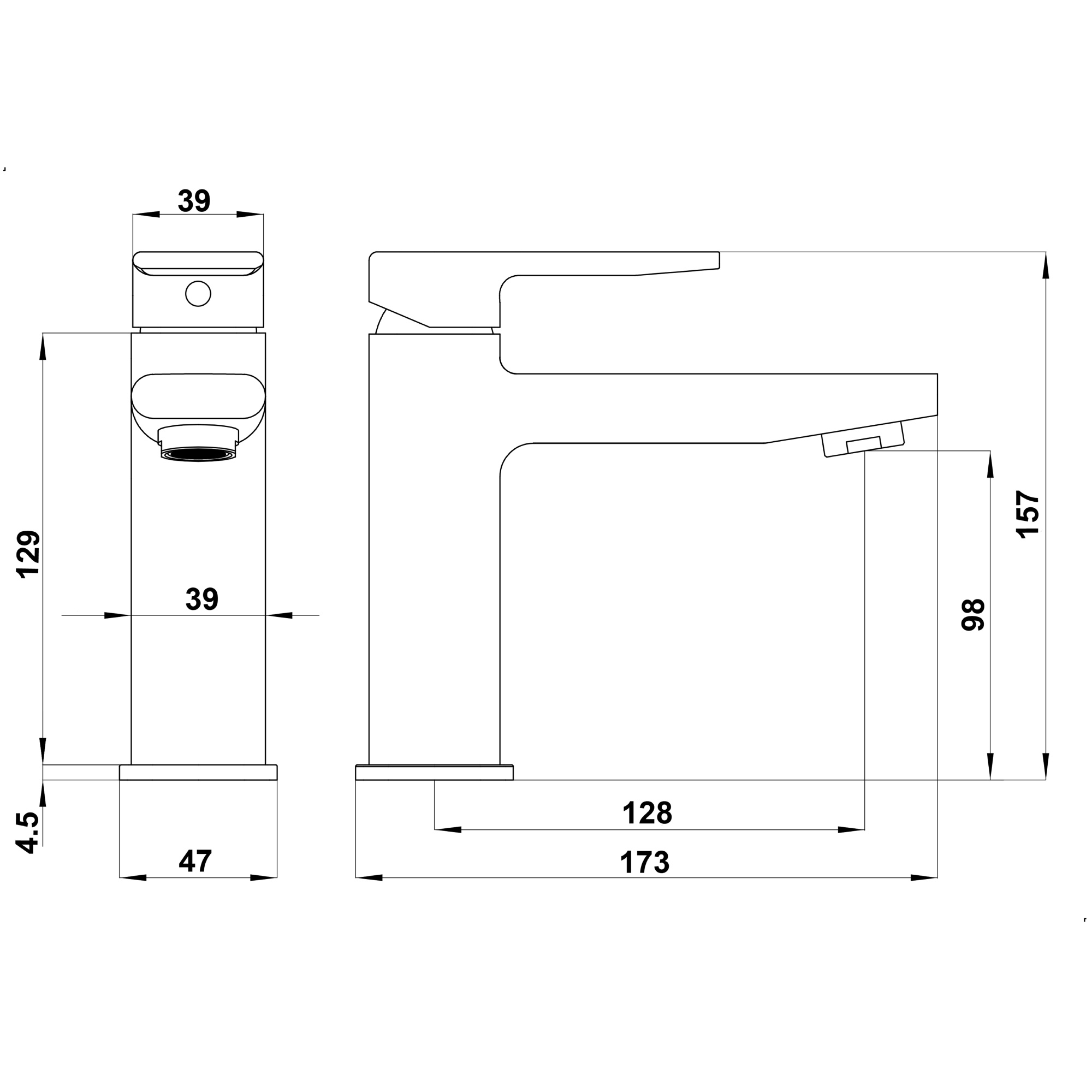 Duo FW07C Смеситель для раковины латунь, хром EvaGold