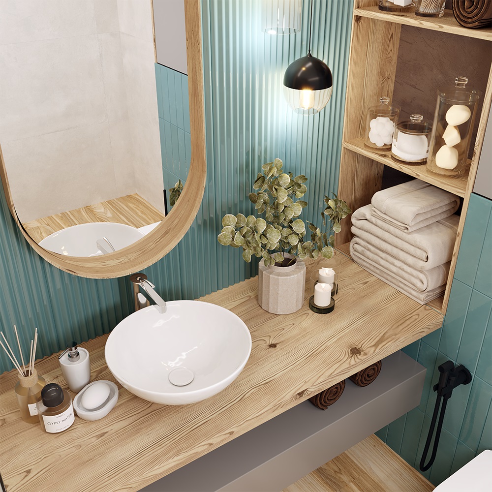 Умывальник накладной A025 круг без перелива (400*400*155 мм)