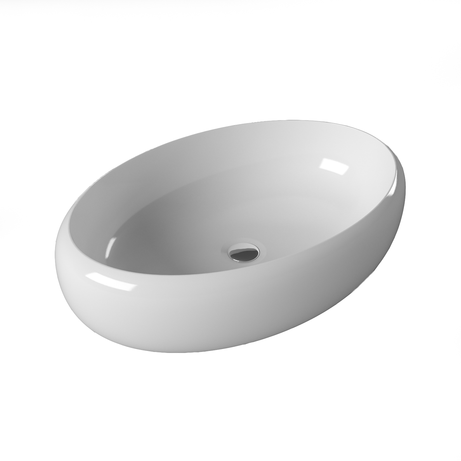 Умывальник накладной A252 овальный без перелива (585*400*150 мм)