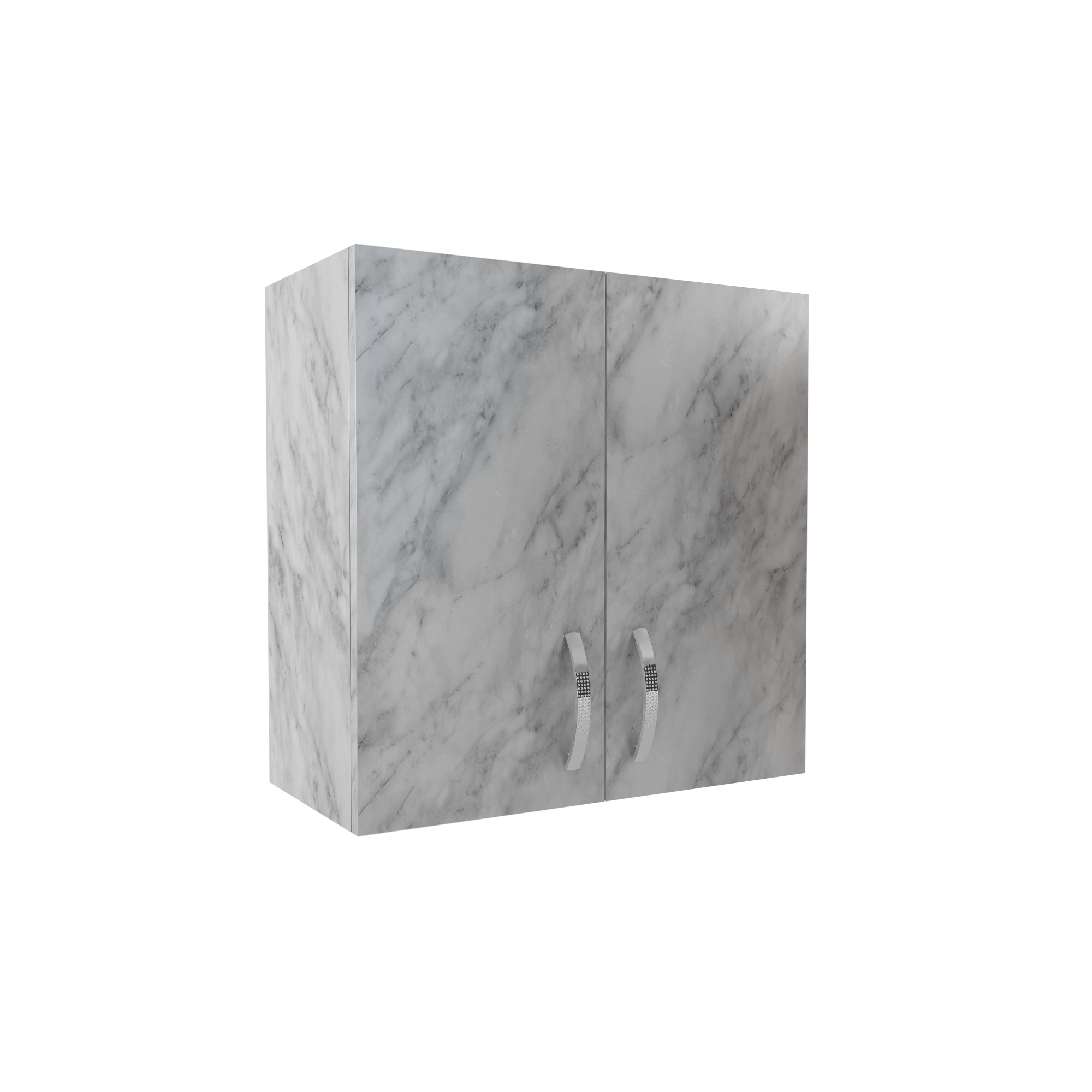 600 Шкаф навесной для посуды с полкой -  белый мрамор