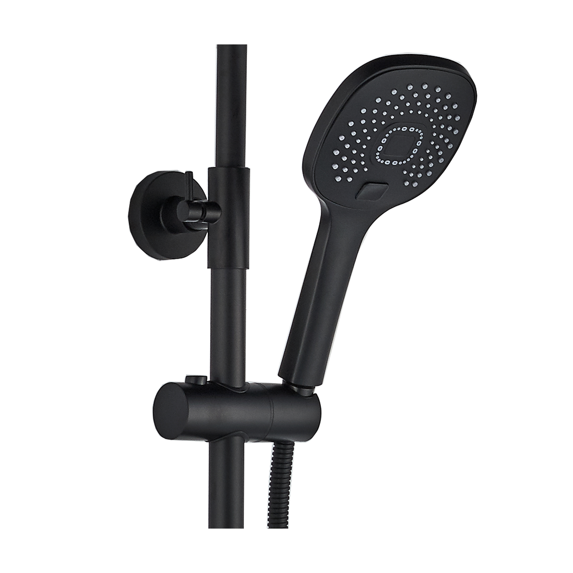 FS03B Душевая стойка со смесителем латунь, черный с терморегуляцией EvaGold