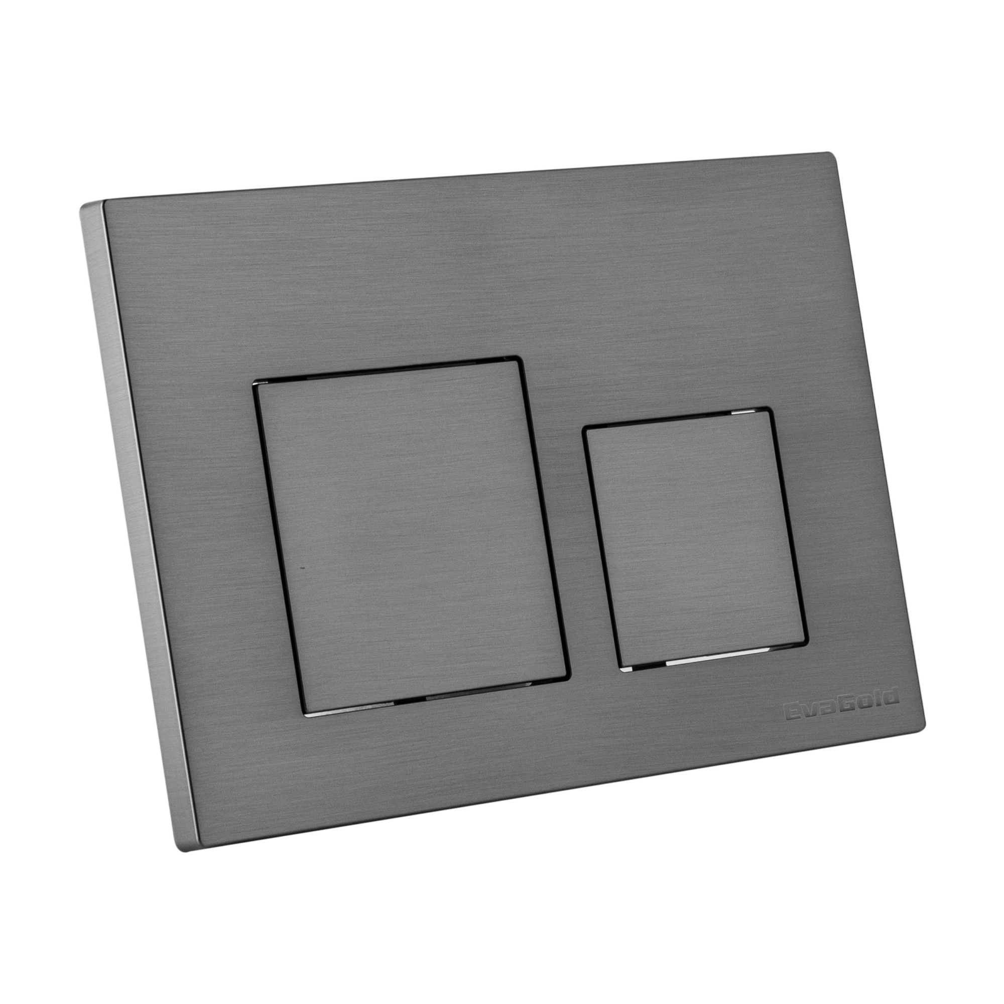Кнопка смыва EvaGold 05, пластик квадрат оружейная сталь для инсталляции EvaGold 400 и EvaGold 500