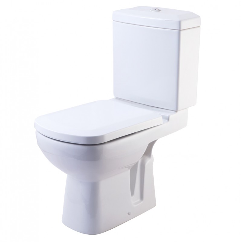 Унитаз-компакт "Домино (К)" белый Киров, гор. выпуск, арм.3/6, сид. с микролифтом Dino Plast