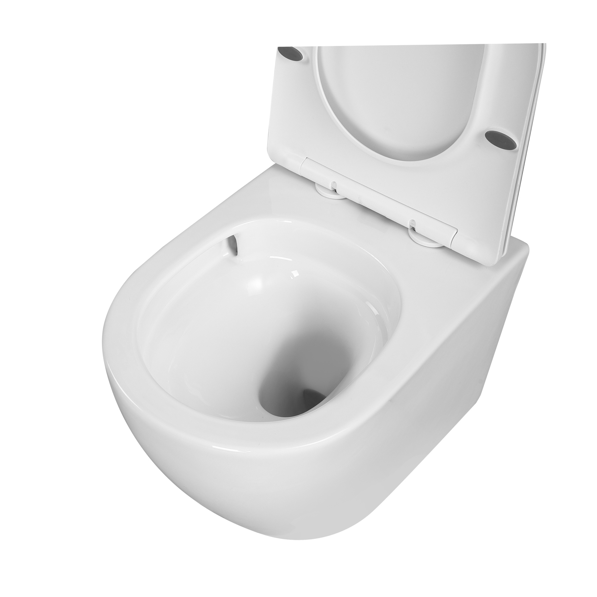 Унитаз подвесной EG101T с круговым смывом безободковый, сиденье тонкое ДП, крепления