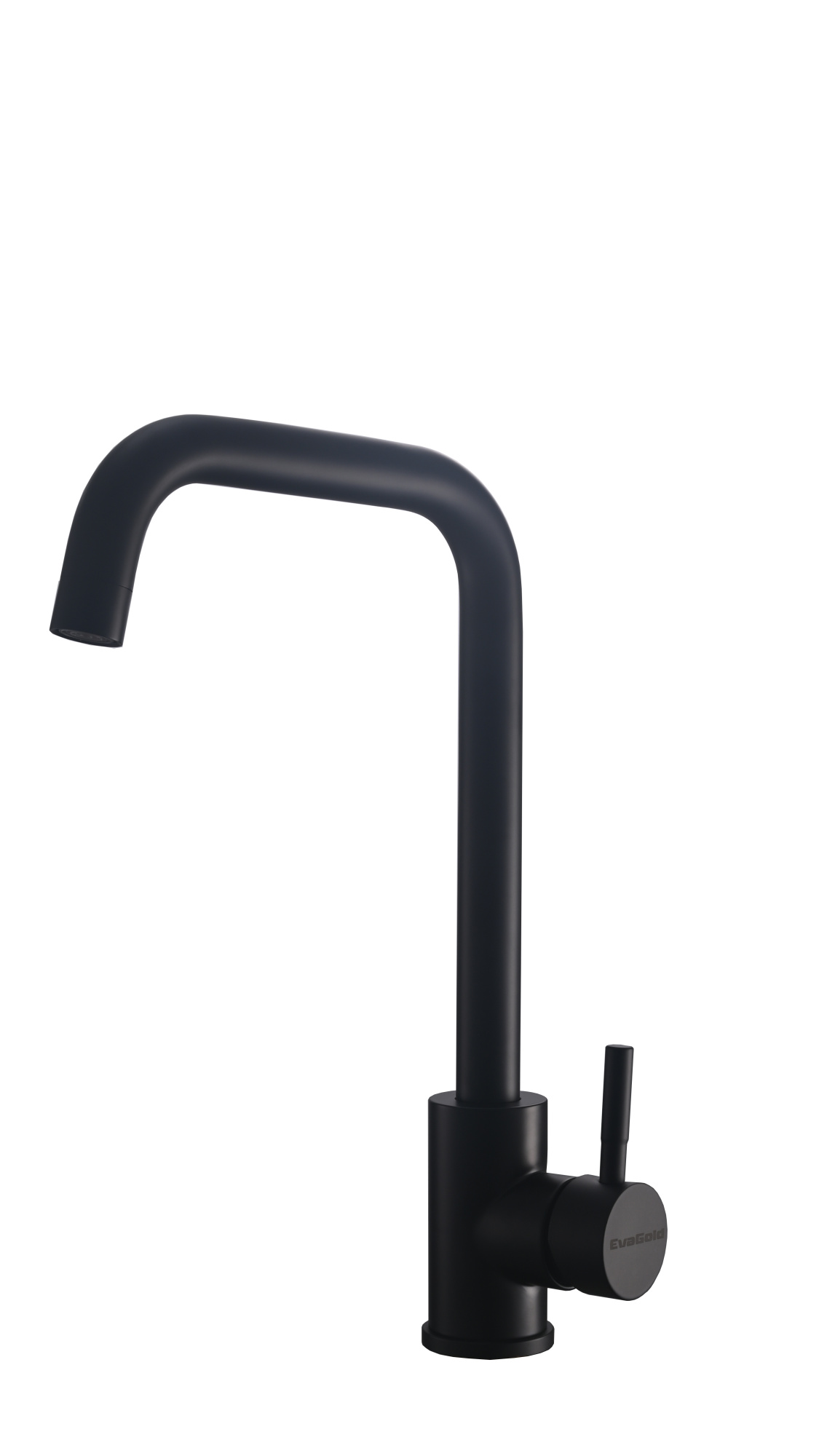 FK02B Смеситель для кухни нержавейка, черный EvaGold