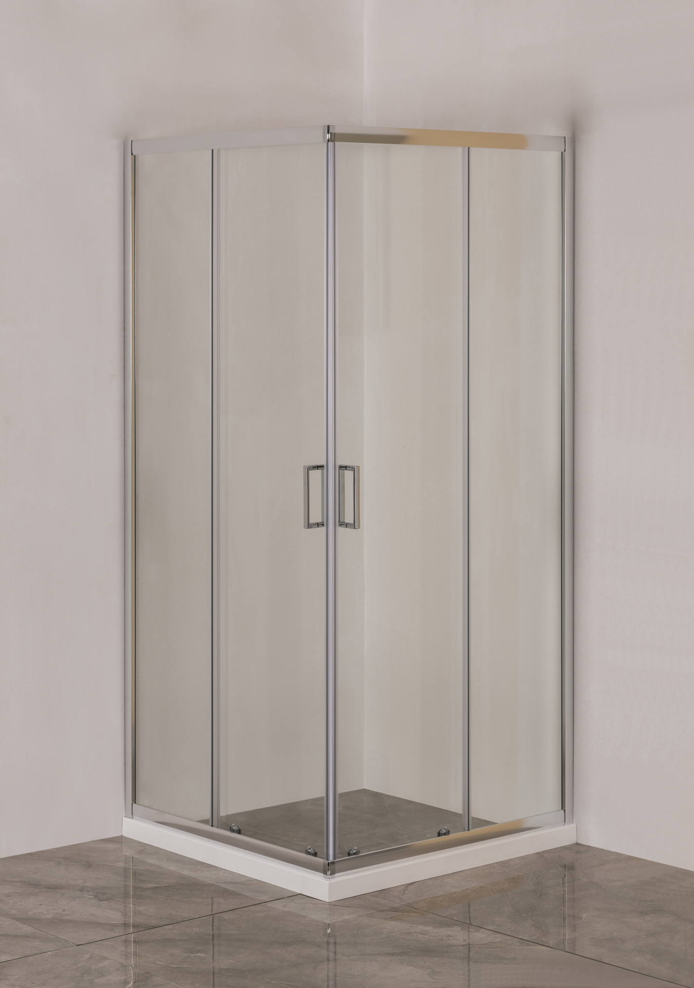 EG3C Душевое ограждение квадрат EvaGold 100х100, профиль хром, прозрачное стекло