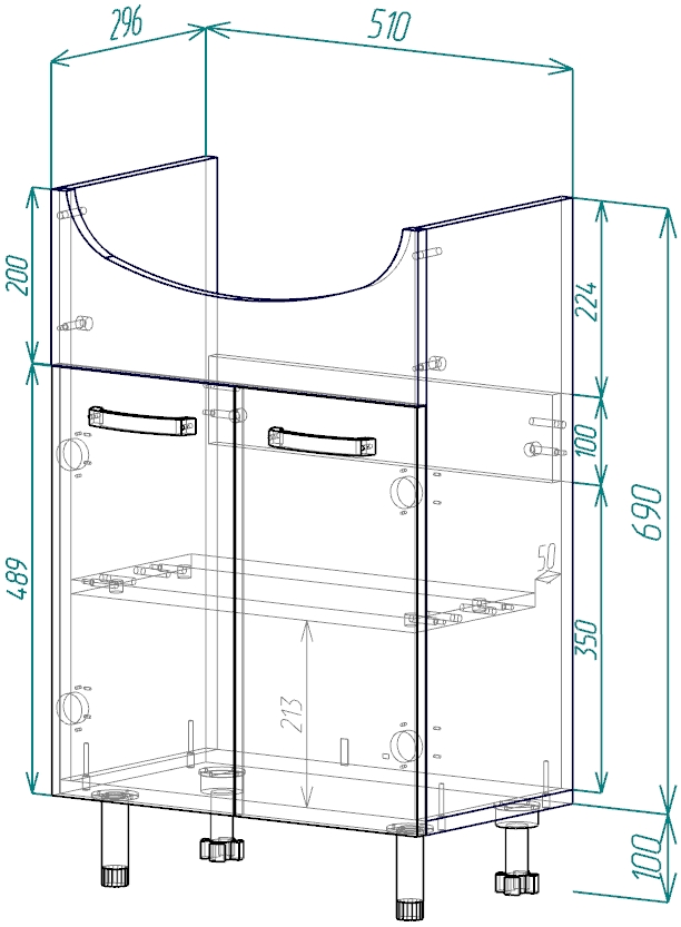 55 Тумба «Мидея 55» (ум. ум.Уют 55)(в разборе)