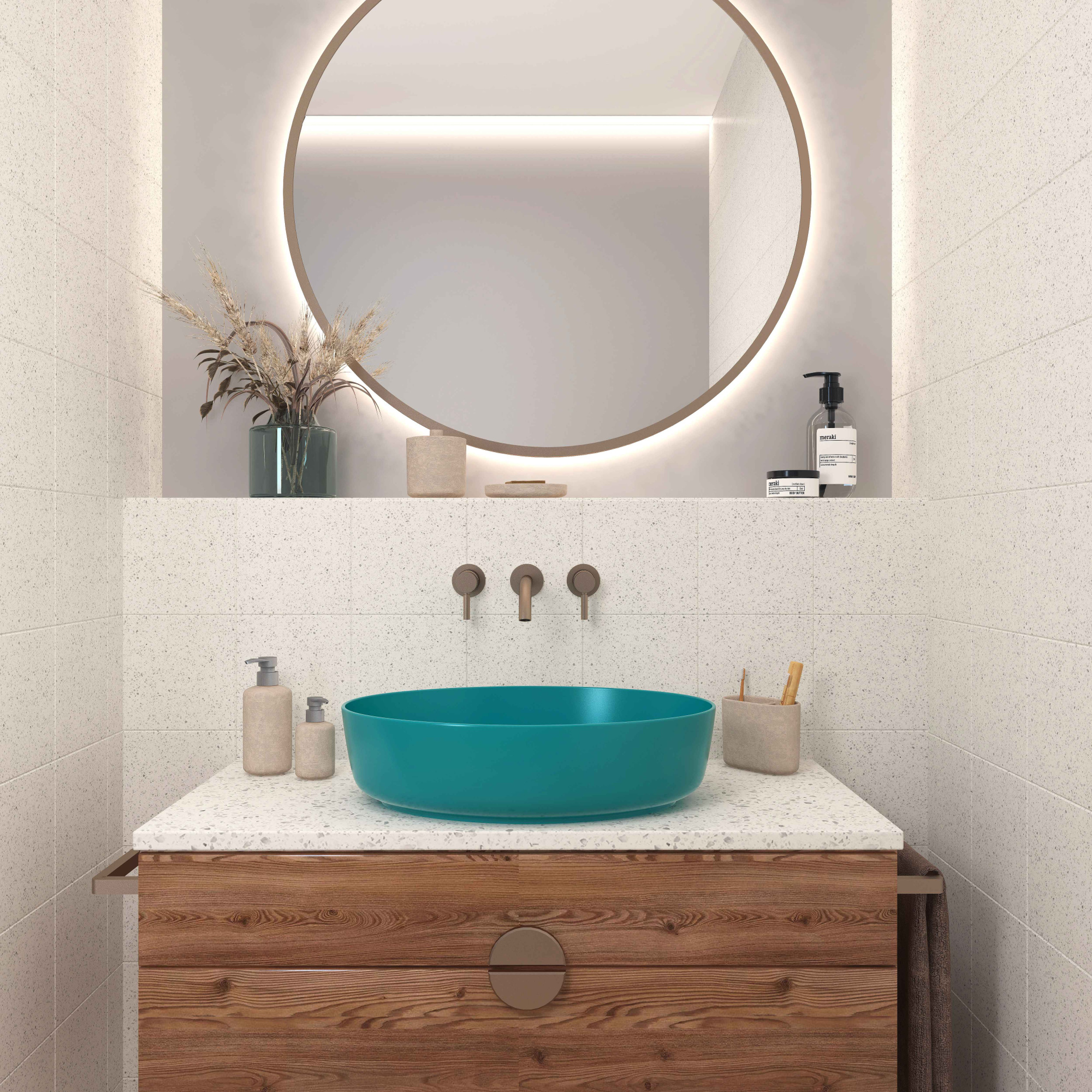 Умывальник накладной A606CDGM зеленый матовый овальный без перелива (545*410*140 мм)