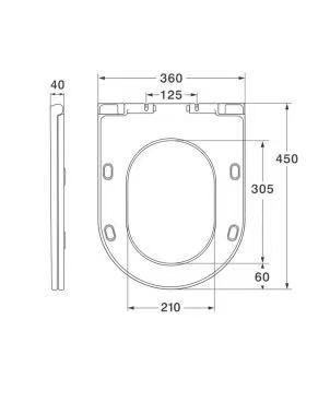 Сиденье ДП с доводчиком для унитаза EG413, EG414T, EG415, EG422T