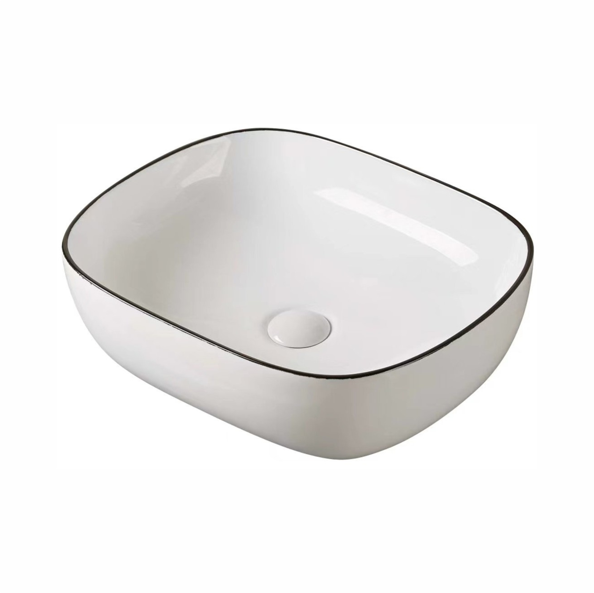 Умывальник накладной A419CBLG прямоугольный без перелива (485*395*145 мм)