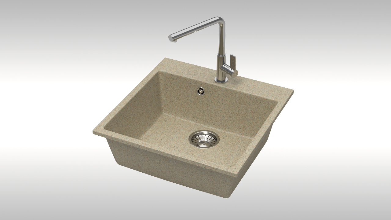 Мойка композит. MARRBAXX КК ПРЯМОУГ. 42/Q5, 500х500х175, песочный, без сифона