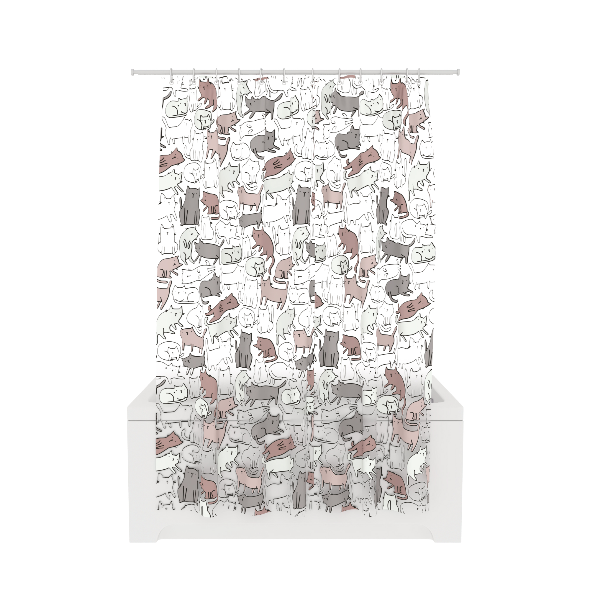 К Шторка для ванной комнаты PEVA "CATS" 180*180 FORA