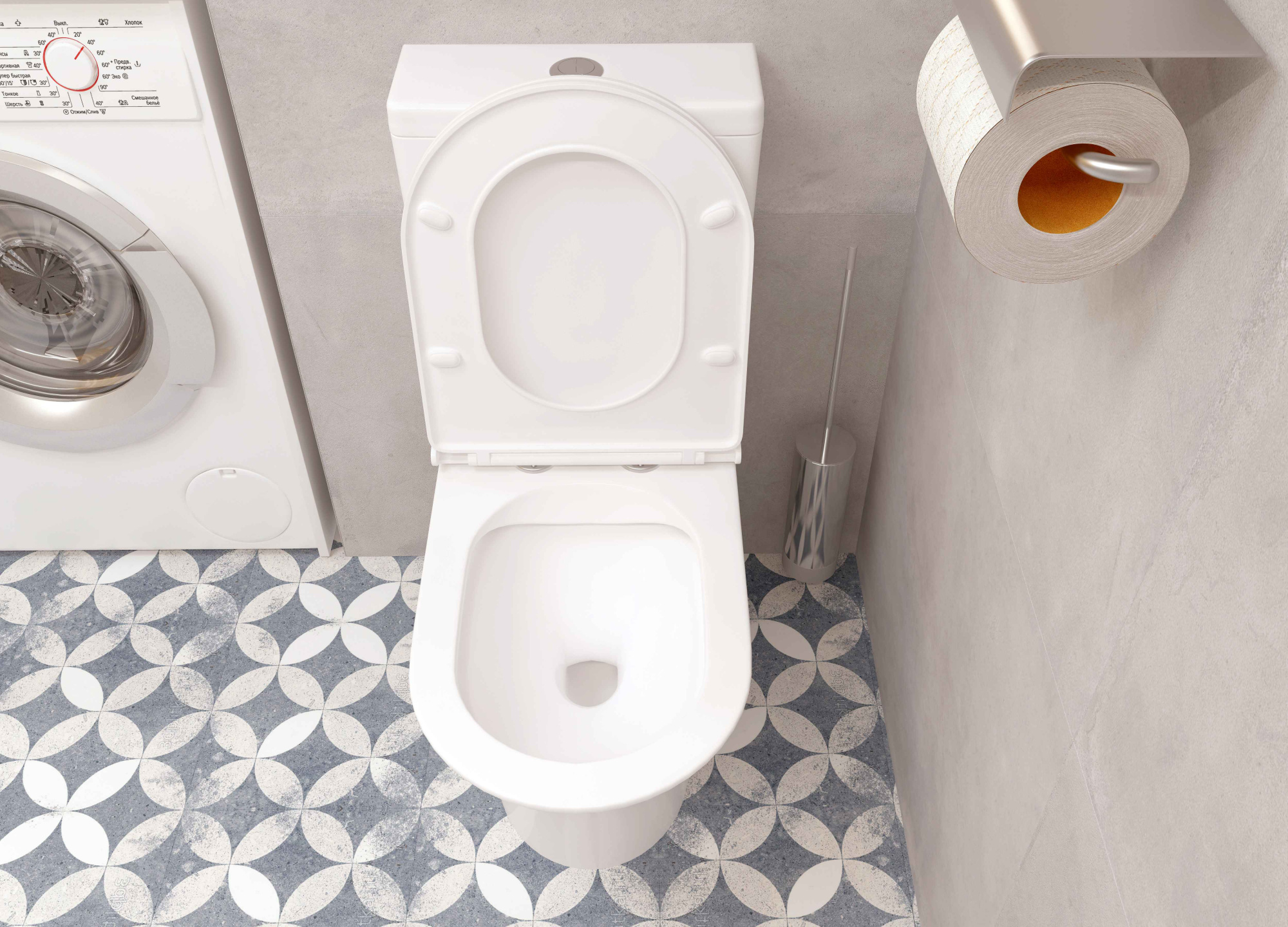 A2801 Унитаз-компакт, безободковый, сиденье тонкое ДП, крепления, арматура, гориз. выпуск