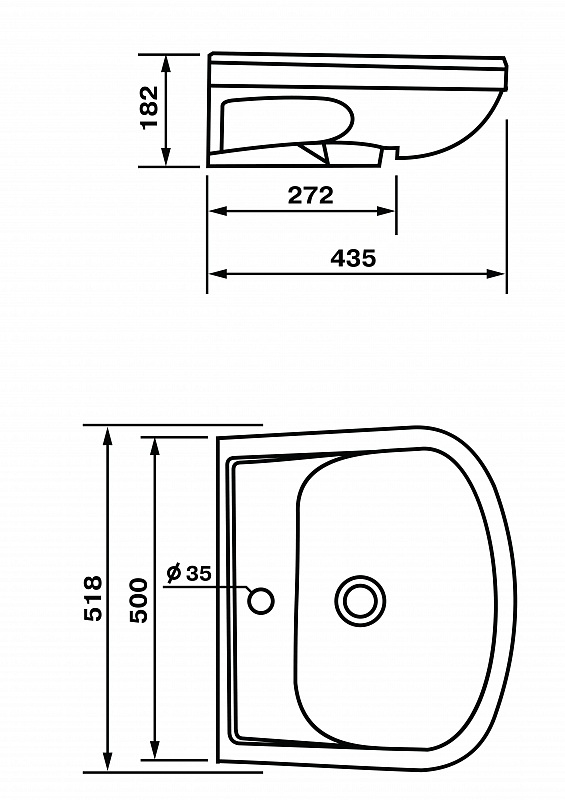 52 Умывальник мебельный  Альфана 52 с/о