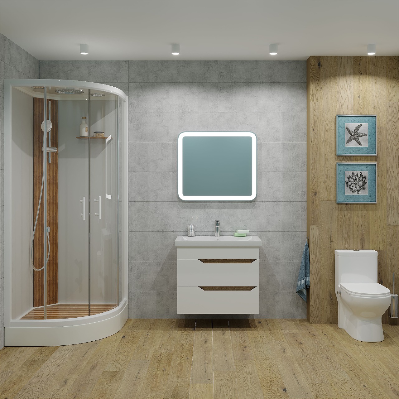 80 Подвесная тумба "Liberty №2 80" (Como 80; ум. Грэмми 80; Фостер 80) (белый)  Pur-клей