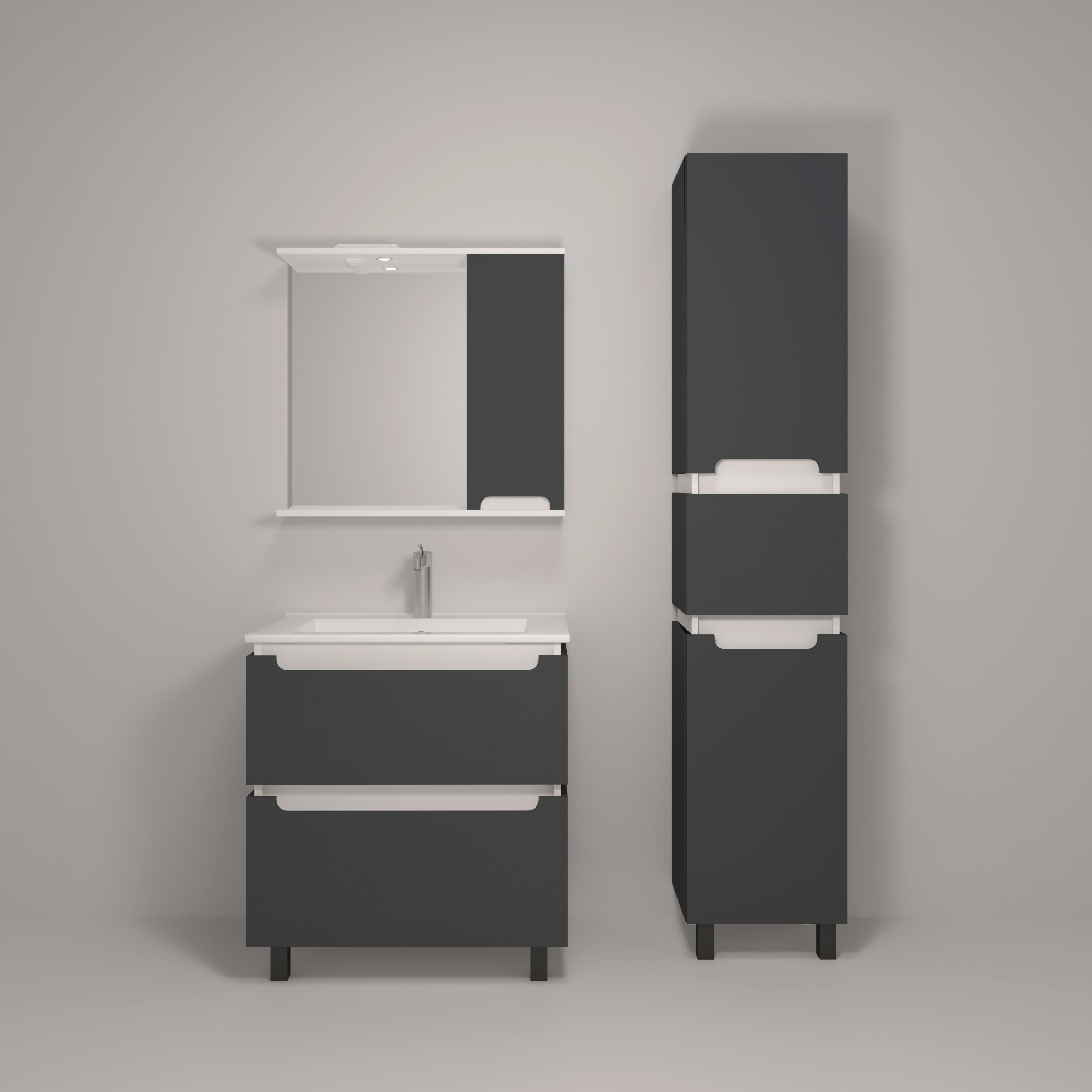 40 Пенал-шкаф "Vesta 40" №2 графит Pur-клей