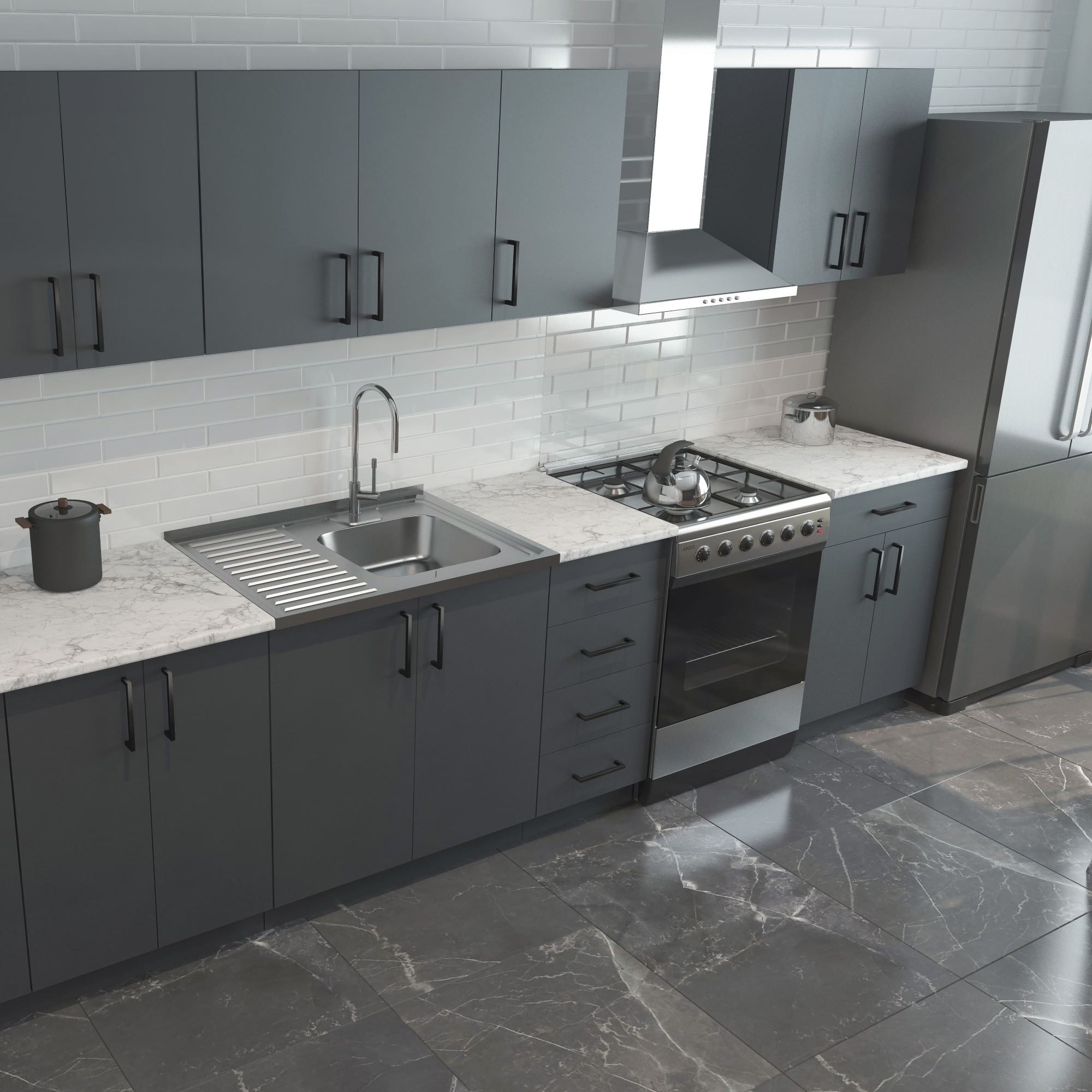 400 Шкаф навесной для посуды с полкой - Графит