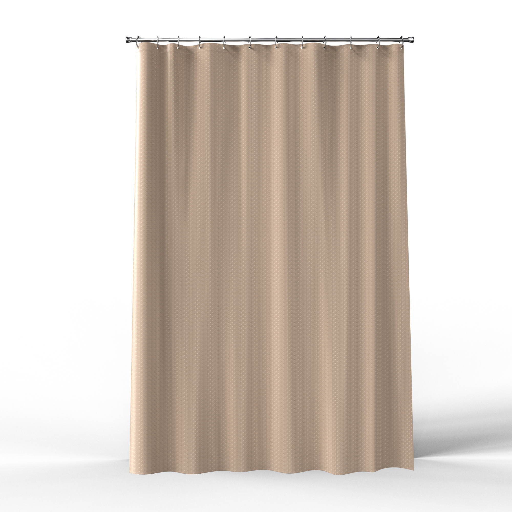 Т Шторка для ванной однотонная бежевая жаккард, 240*200