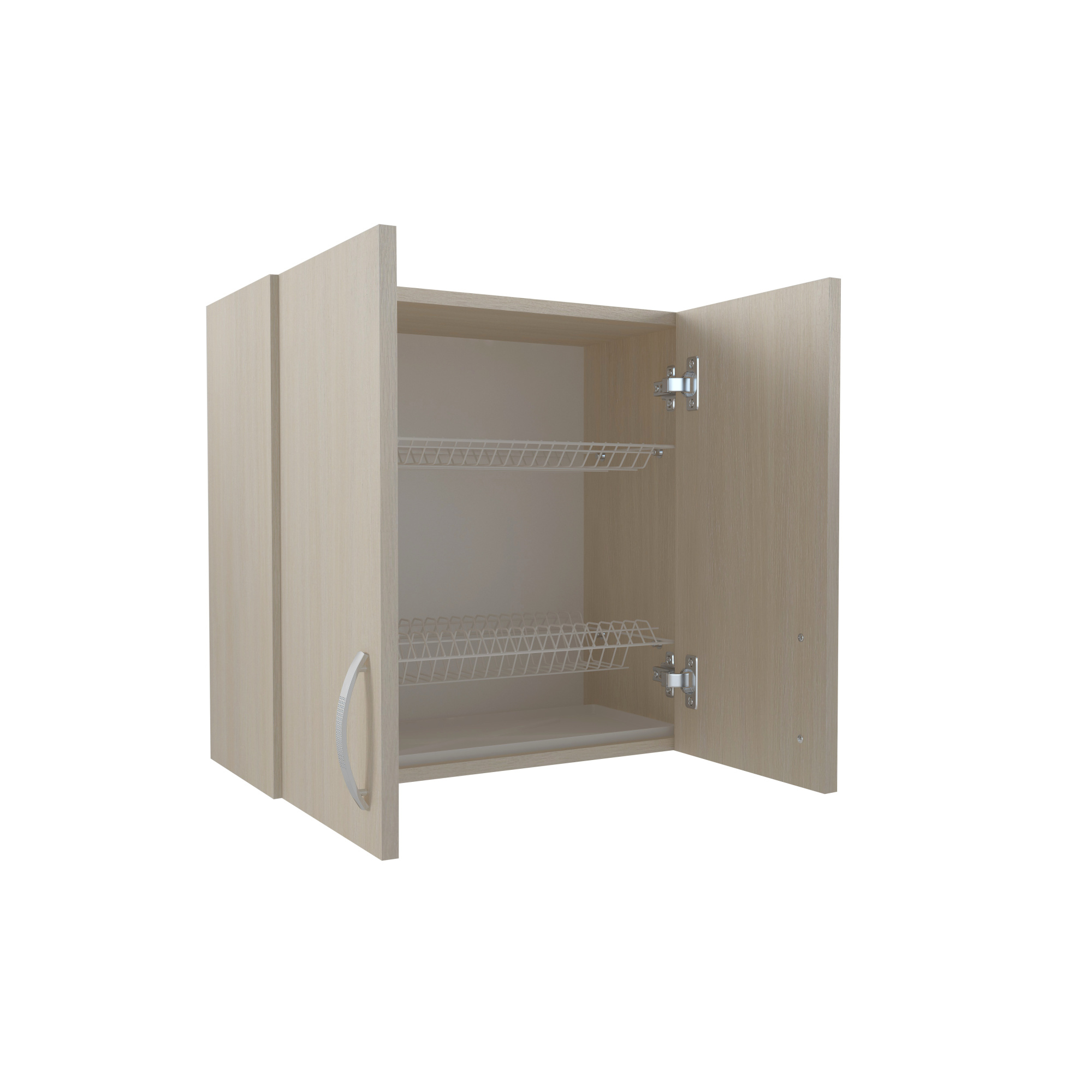 600 Шкаф навесной (для посуды) под сушку - дуб млечный(венге белый)