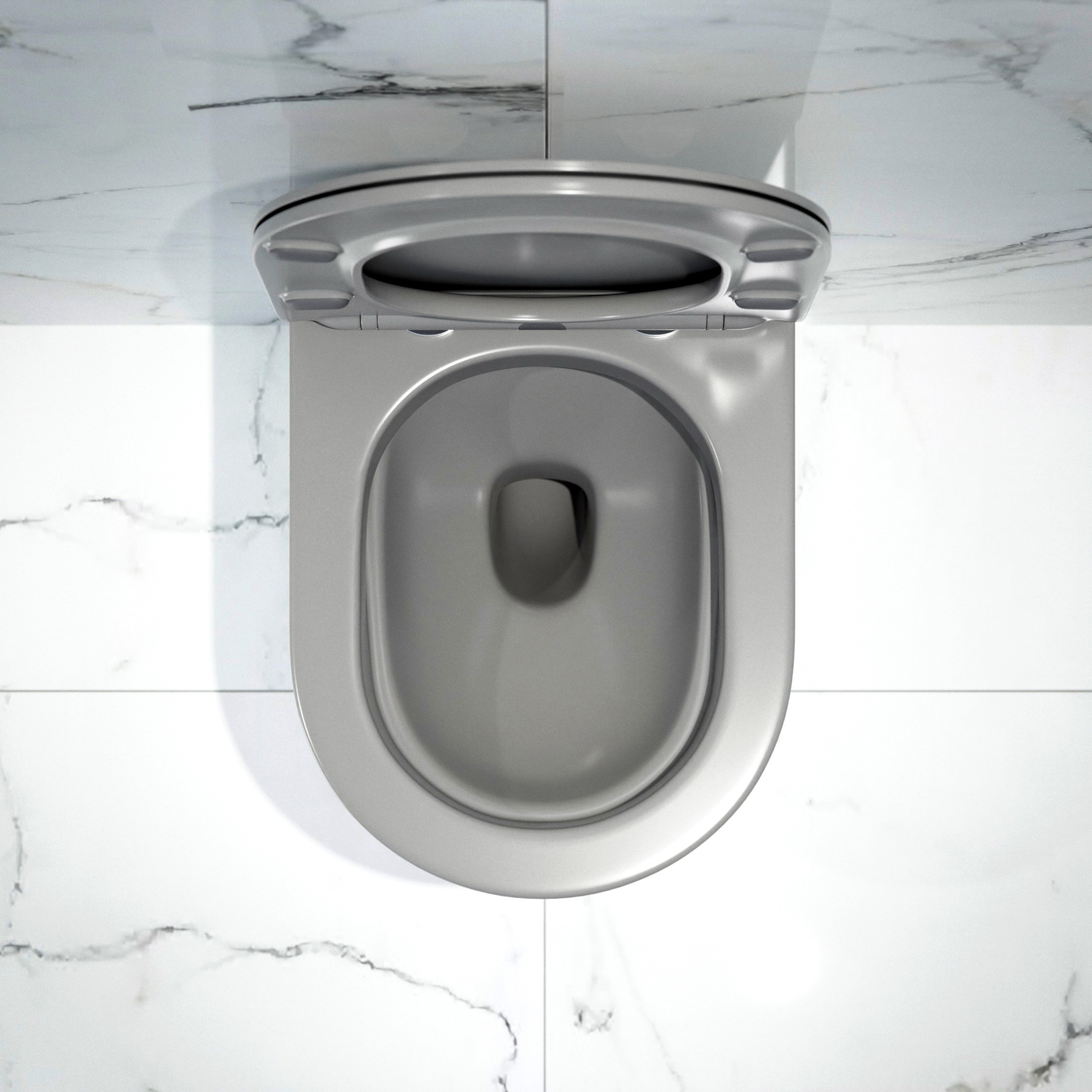 Унитаз подвесной K703GM серый матовый безободковый, сиденье тонкое ДП, крепления