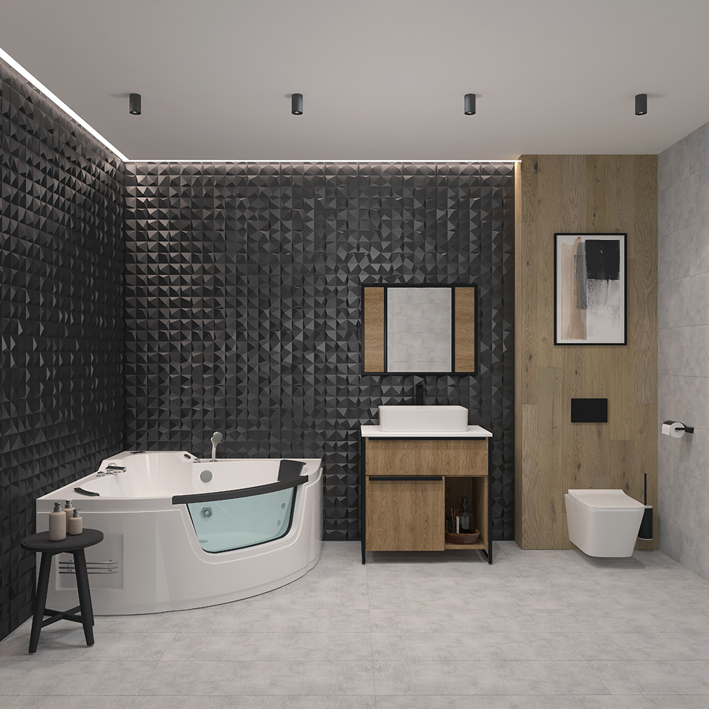 Ванна ГМ 1505*1505*700 с насосом OLB-840 с переливом