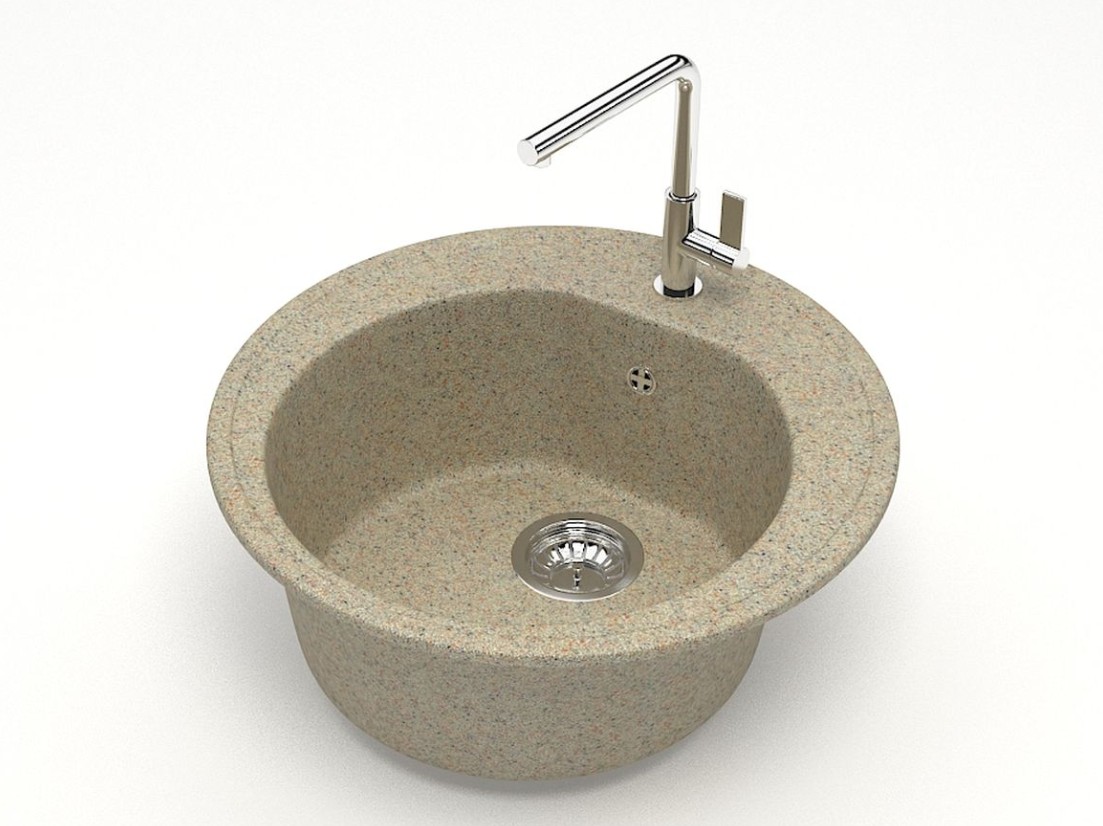 Мойка композит. MARRBAXX KK 3Q5 КРУГЛАЯ песочный 510*510*191 без сифона