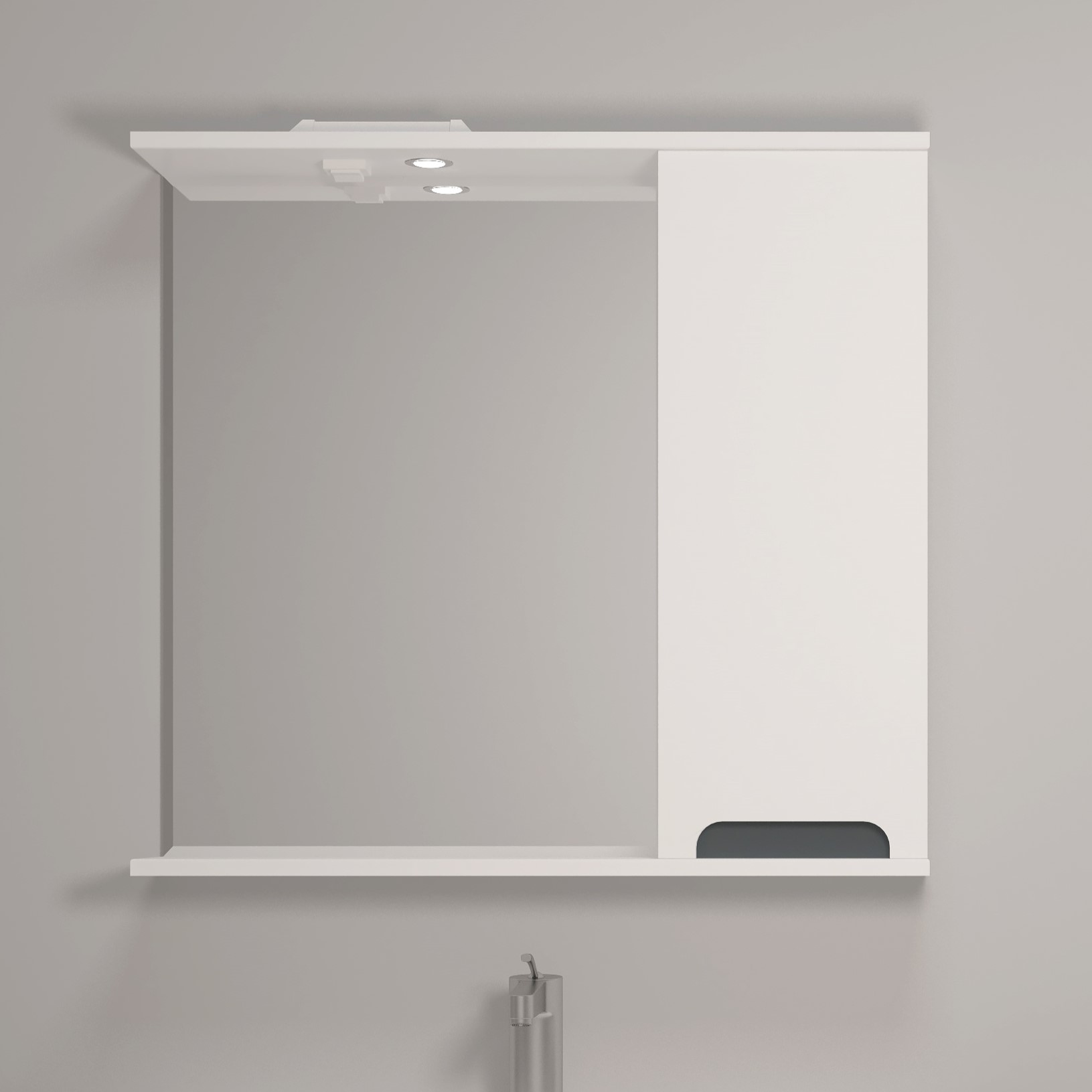 75 Зеркало-шкаф "Vesta 75" № 4 белый/графит Pur-клей