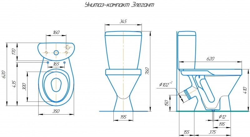 Унитаз-компакт "Элегант" зеленый  Киров, кос. выпуск, сид.полипропилен