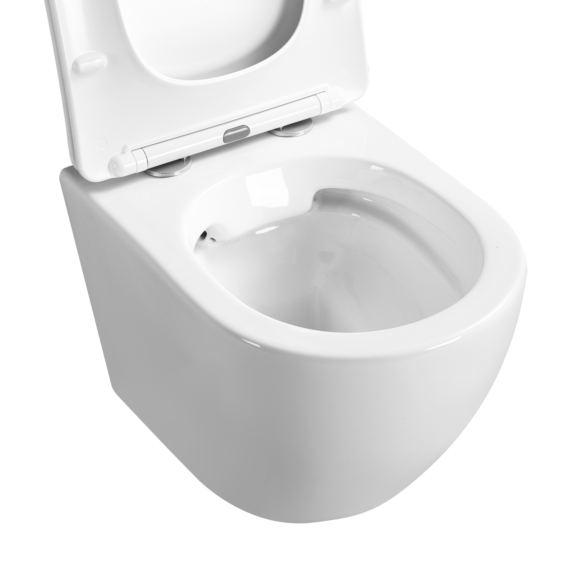 Унитаз подвесной EG100 безободковый, сиденье тонкое ДП, крепления