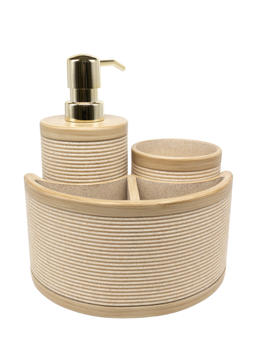 Набор аксессуаров для ванной комнаты, бежевый, полирезин, 23-6106