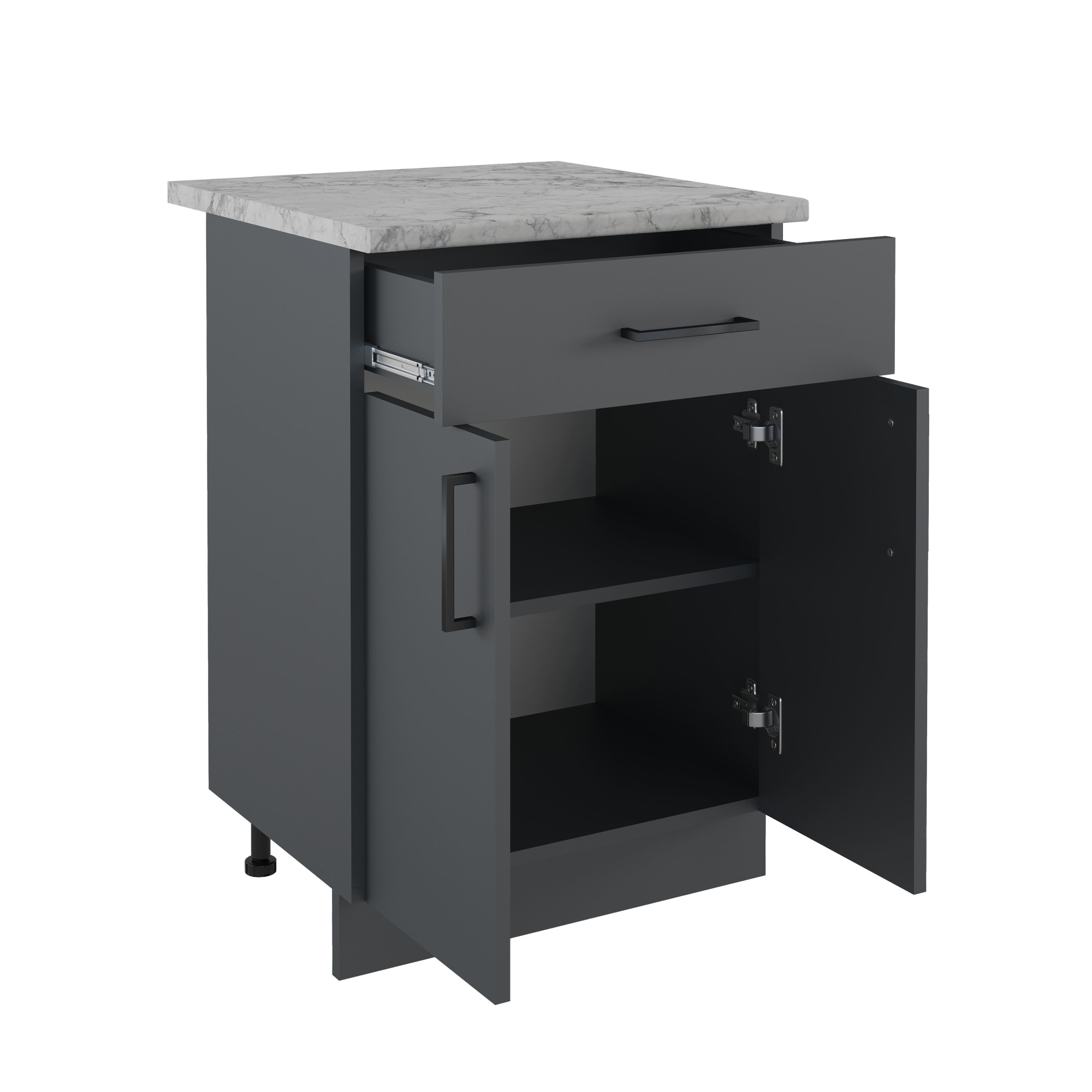 600 Стол рабочий/разделочный (1 ящик) - Графит (60*84*43)